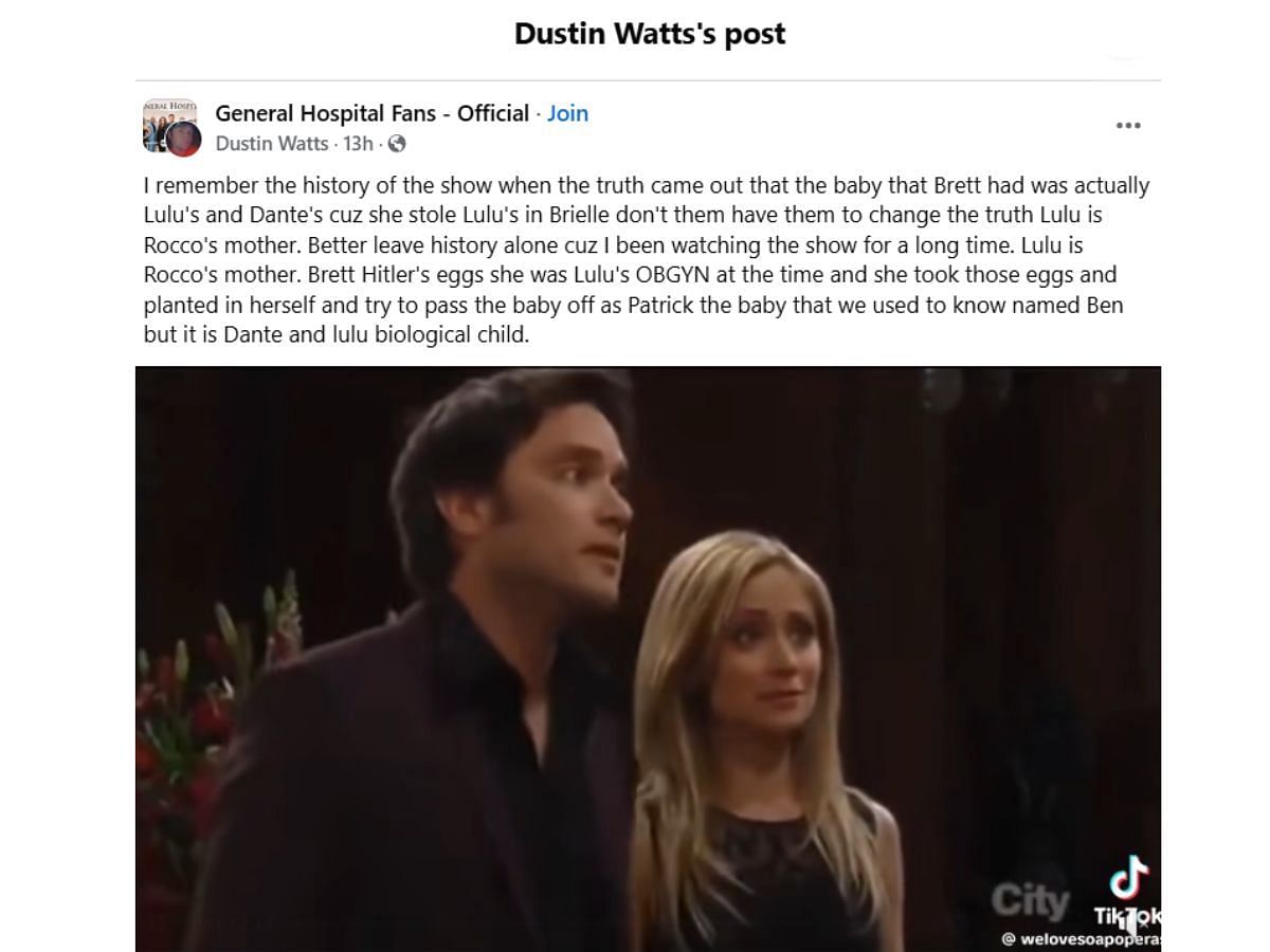 The Original Post by the fan (Image via Facebook/ @Dustin Watts)